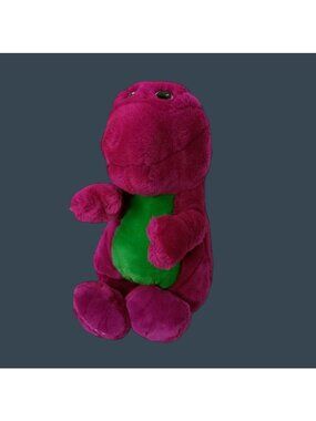 Barney Plush Toy 1992 Purple & Green Dinosaur 14" Polyester Stuffed Animal
